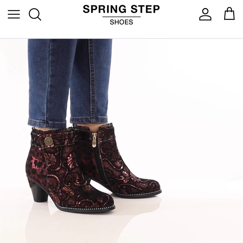 L’Artiste 37 (US 6.5-7) Dessa Bootie - Bordeaux Metallic New in Box - Picture 3 of 13